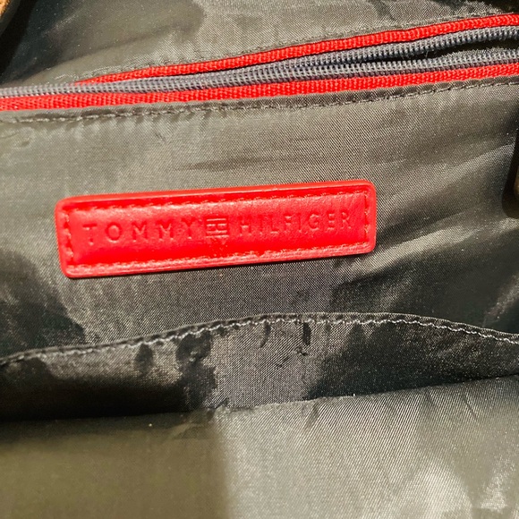 LIKE NEW Tommy Hilfiger Mini Backpack Brown Monogram Material - Picture 10 of 13